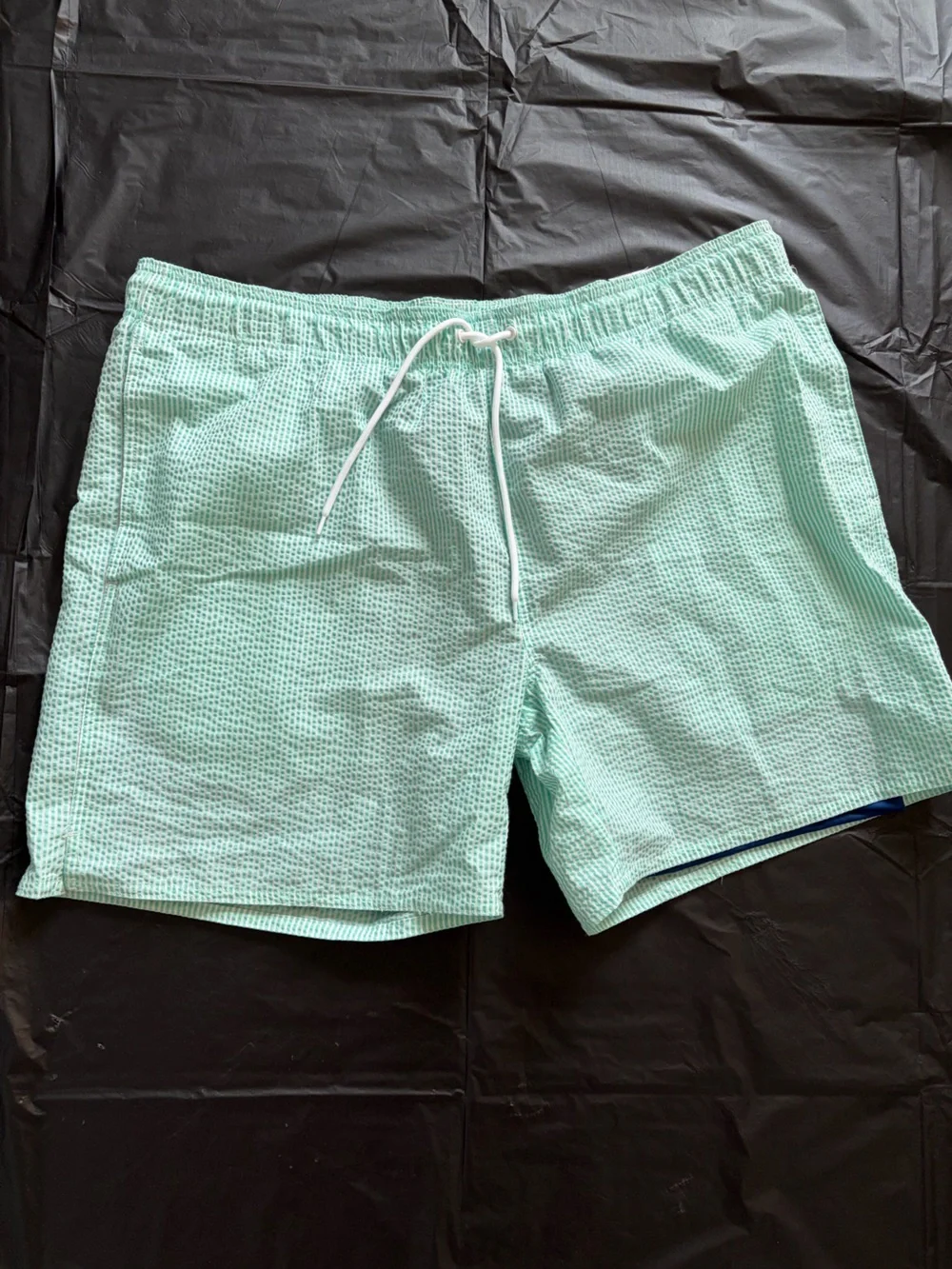 NWT St. John's Bay Mint Green Seersucker Swim Shorts, Sz XXL